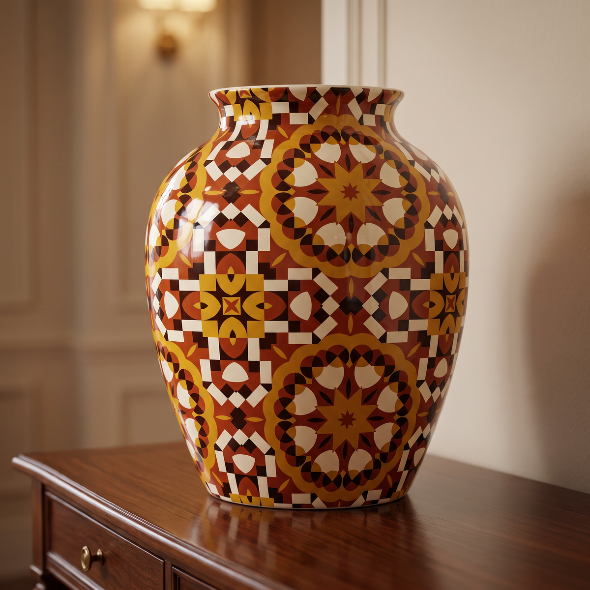 Sunset Mosaic — Art Deco Geometric Seamless Pattern