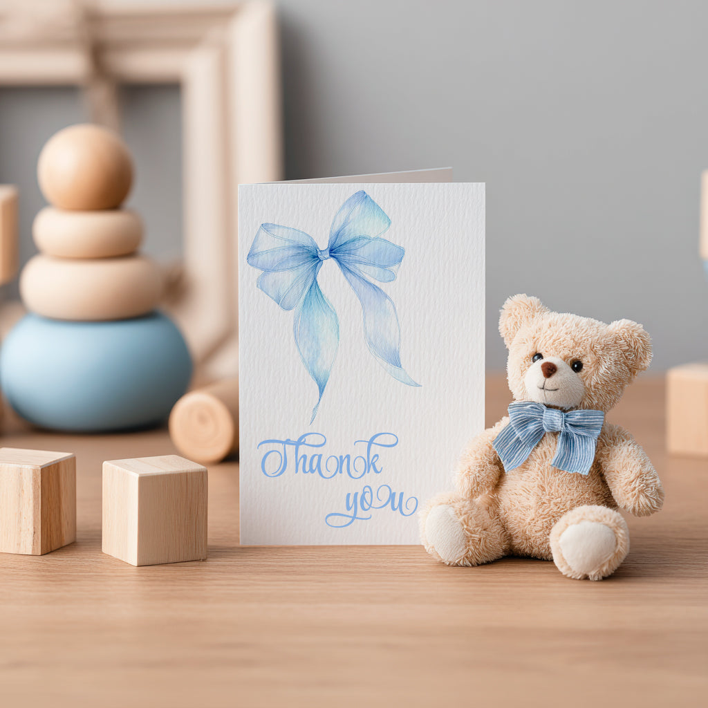 Watercolor Blue Bows Clipart Set | Baby Shower, Christmas, Winter PNG