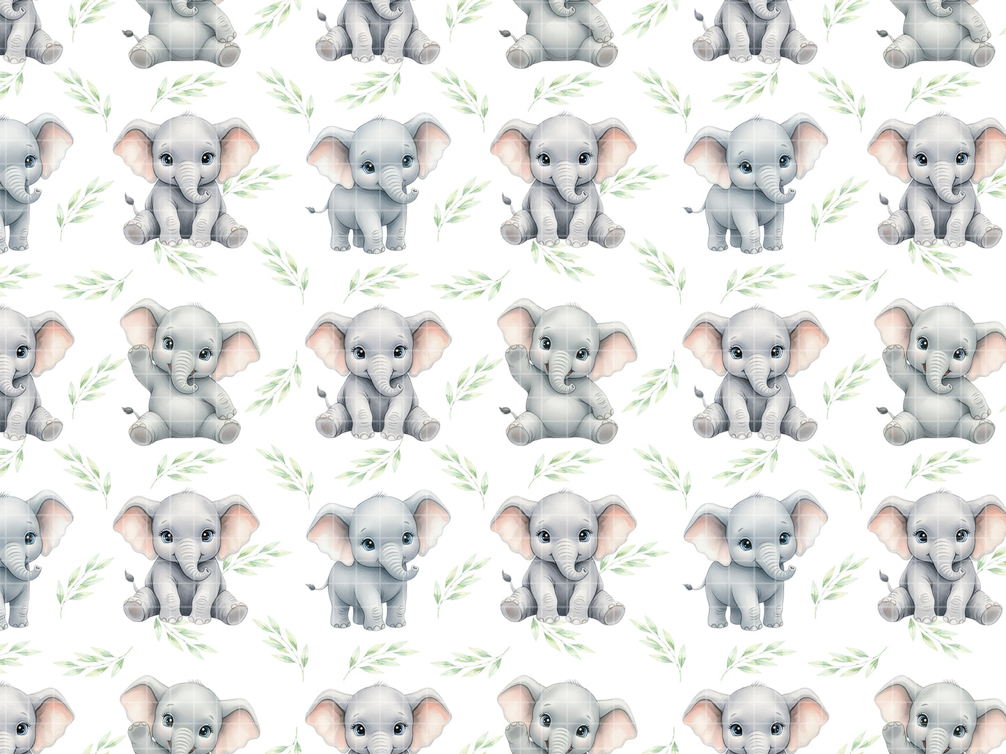 Watercolor Safari Baby Animals Seamless Pattern, Nursery Digital Paper Pack