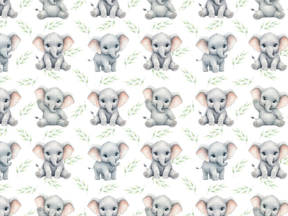 Watercolor Safari Baby Animals Seamless Pattern, Nursery Digital Paper Pack