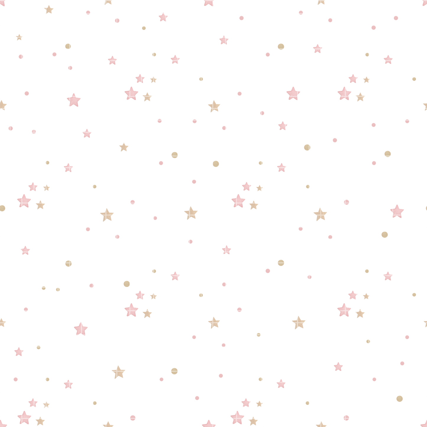 Sweet Dreams Fox Digital Paper Bundle, Watercolor Moon & Stars Seamless Pattern, Nursery Fabric Design