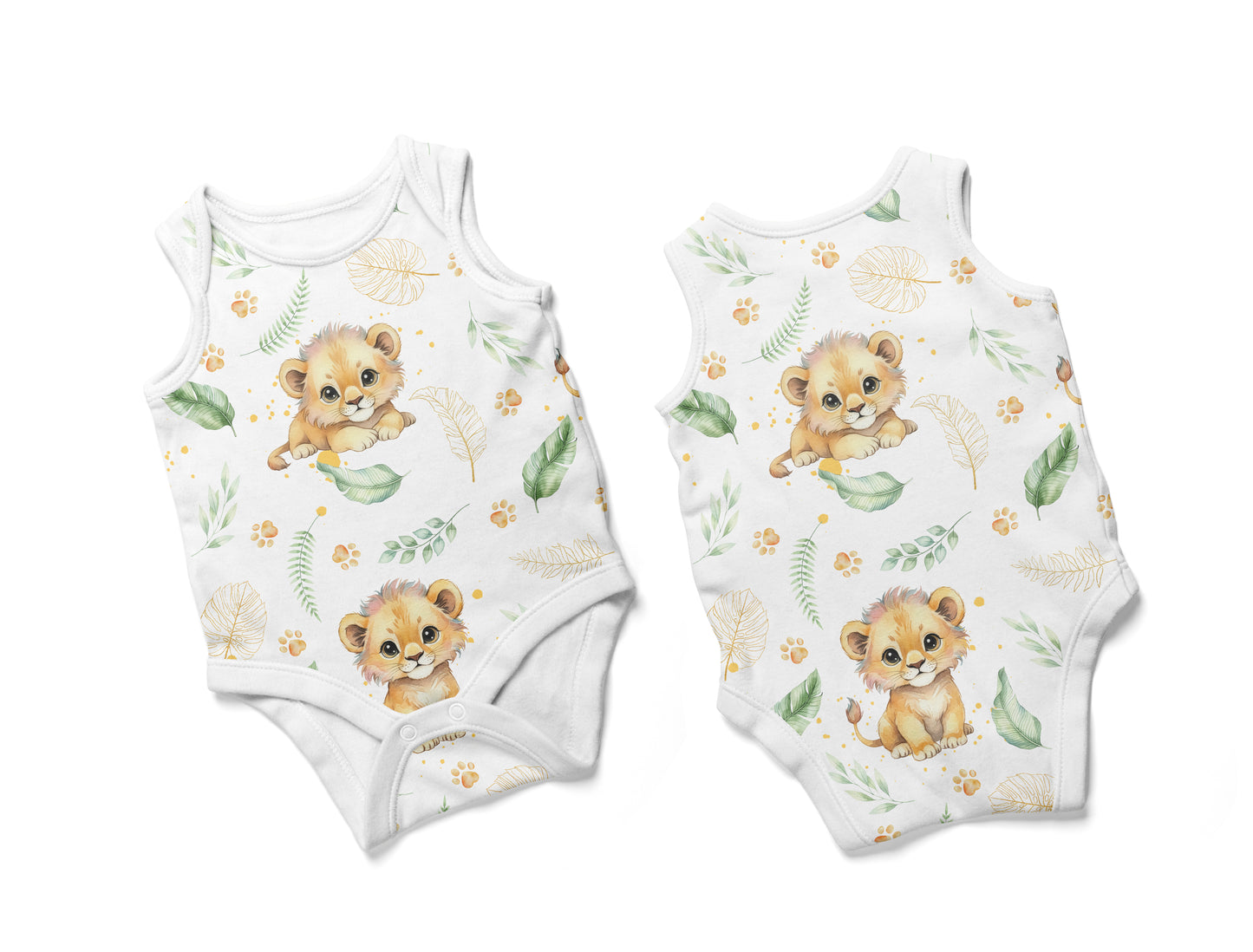 Watercolor Safari Baby Animals Seamless Pattern, Nursery Digital Paper Pack