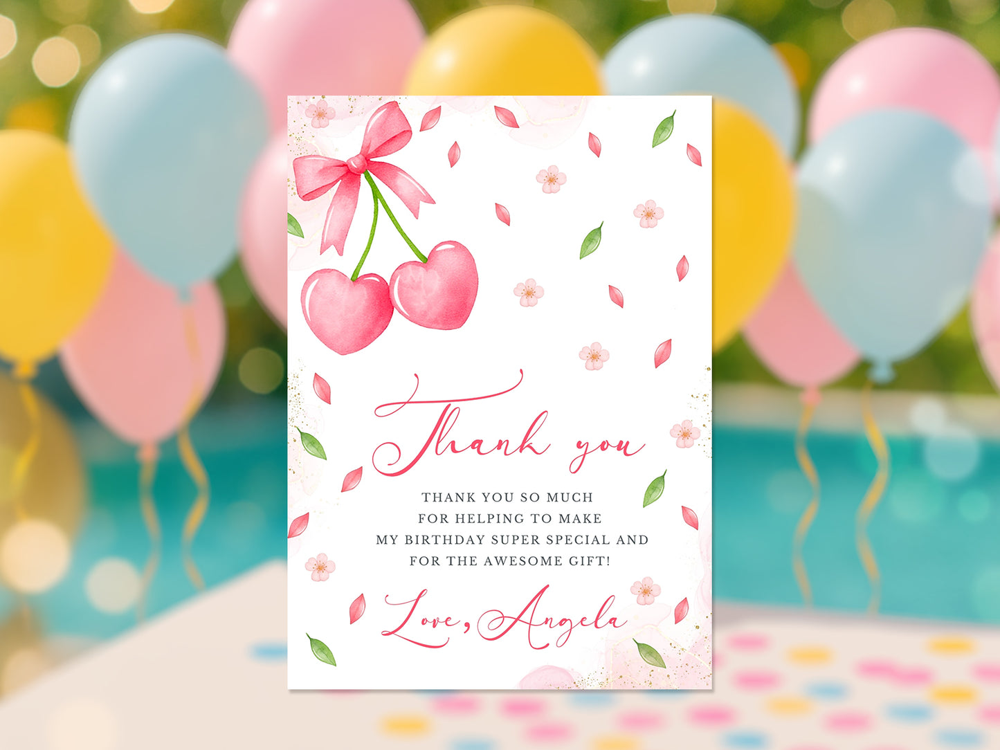 Cherry Baby Girl Invitation Cherry on Top Birthday Invitation