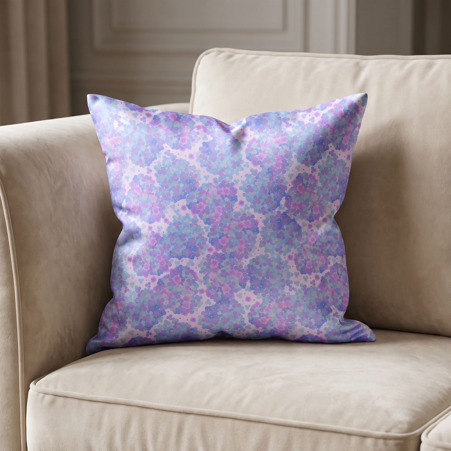 Pastel Hydrangea Seamless Pattern Bundle | Watercolor Floral Digital Paper