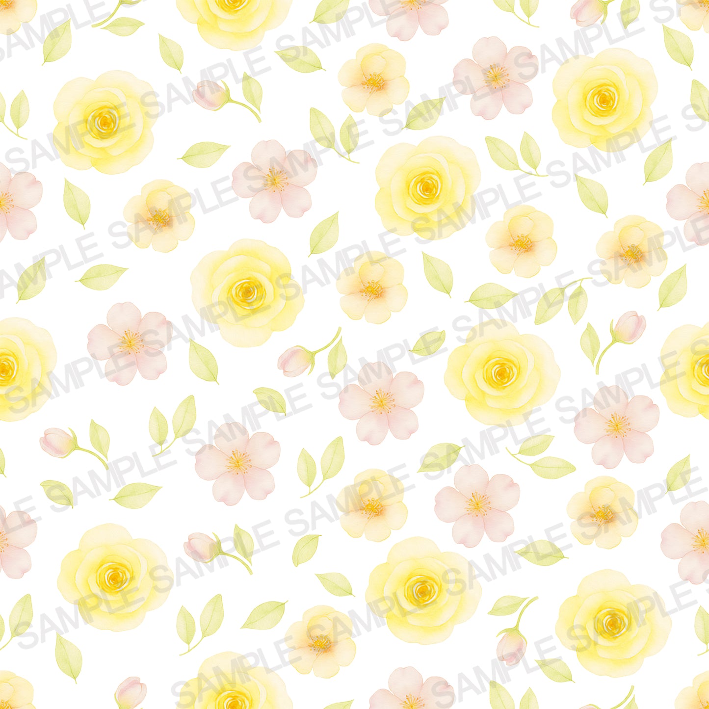 Watercolor Yellow Floral Seamless Pattern | Dainty Spring Daisy Digital Paper | Fabric & Textile Design