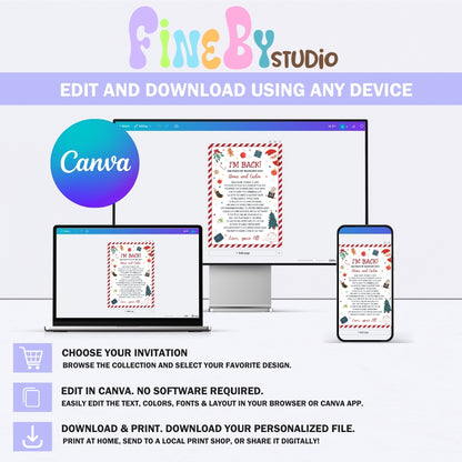 Elf Arrival Letter Template | Editable "I'm Back" Letter from Elf | North Pole Return Note | Instant Digital Download