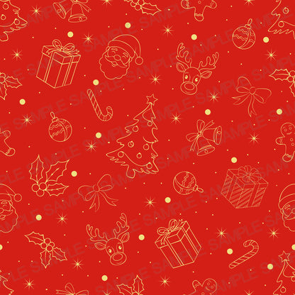 Red Christmas Wrapping Paper – Gold Holiday Pattern