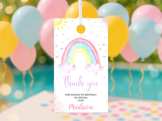 Rainbow Thank You Tag Pastel