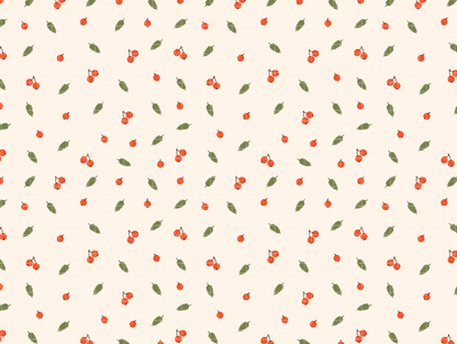 Seamless pattern with red autumn berries and green leaves on dark and light backgrounds for fall wrapping paper.