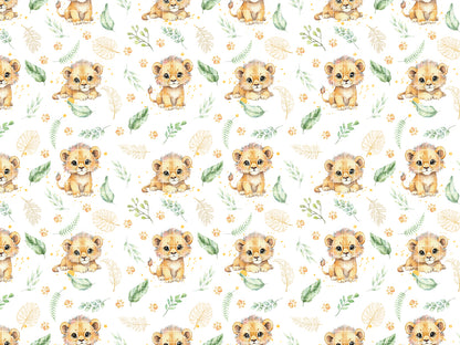 Watercolor Safari Baby Animals Seamless Pattern, Nursery Digital Paper Pack