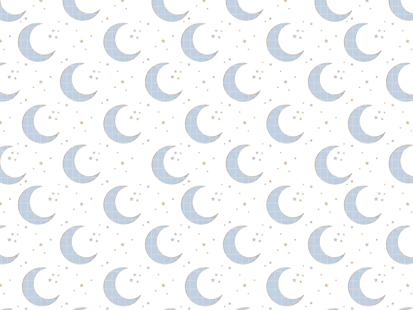 Sweet Dreams Fox Digital Paper Bundle, Watercolor Moon & Stars Seamless Pattern, Nursery Fabric Design