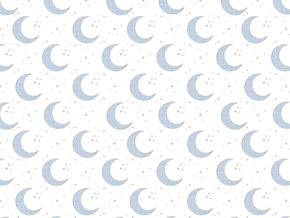 Sweet Dreams Fox Digital Paper Bundle, Watercolor Moon & Stars Seamless Pattern, Nursery Fabric Design