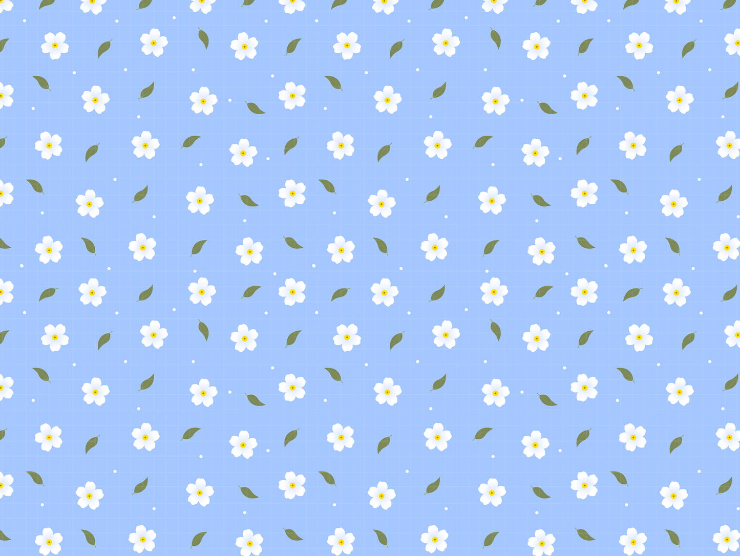 Seamless pastel blue ditsy floral pattern.