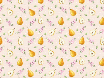 Watercolor Pear & Spring Blossom Digital Paper Bundle | Seamless Patterns
