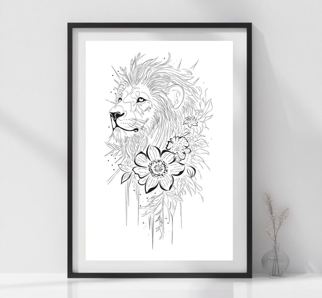 Lion line art