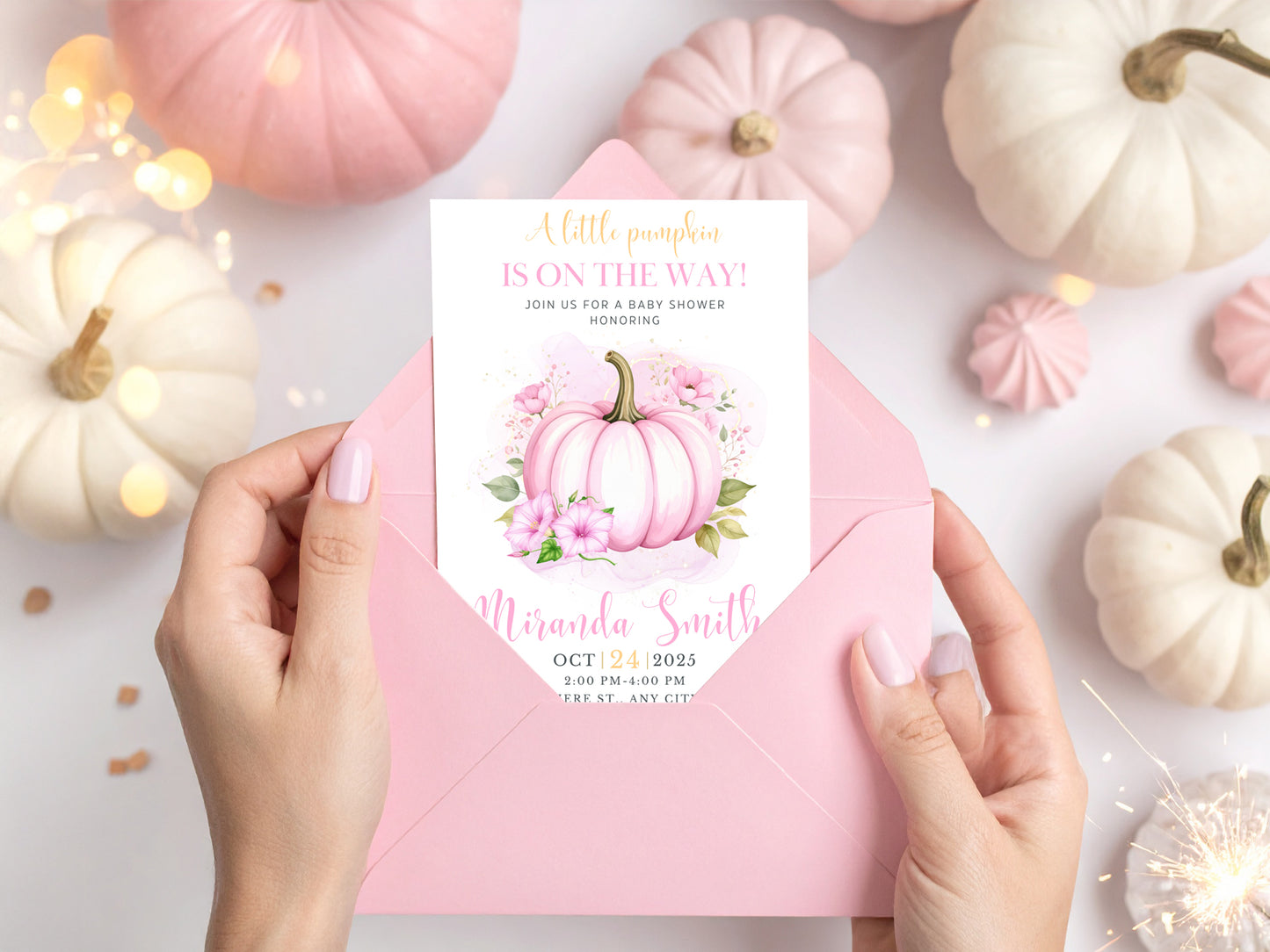 Little Pumpkin Baby Shower Invitation – Editable Template