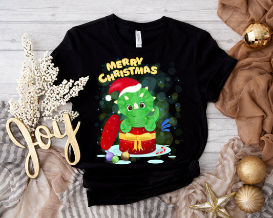 Christmas Dinasaur PNG, Baby Christmas Dinasaur Iron On Transfer