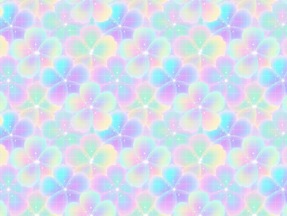 Holographic Floral Seamless Pattern, Pastel Fairycore Digital Paper, Iridescent JPG Download