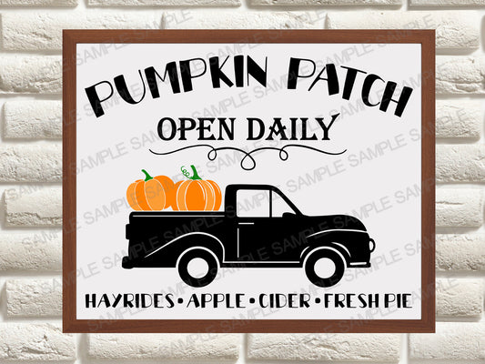 Pumpkin Patch SVG File,  Truck Svg File