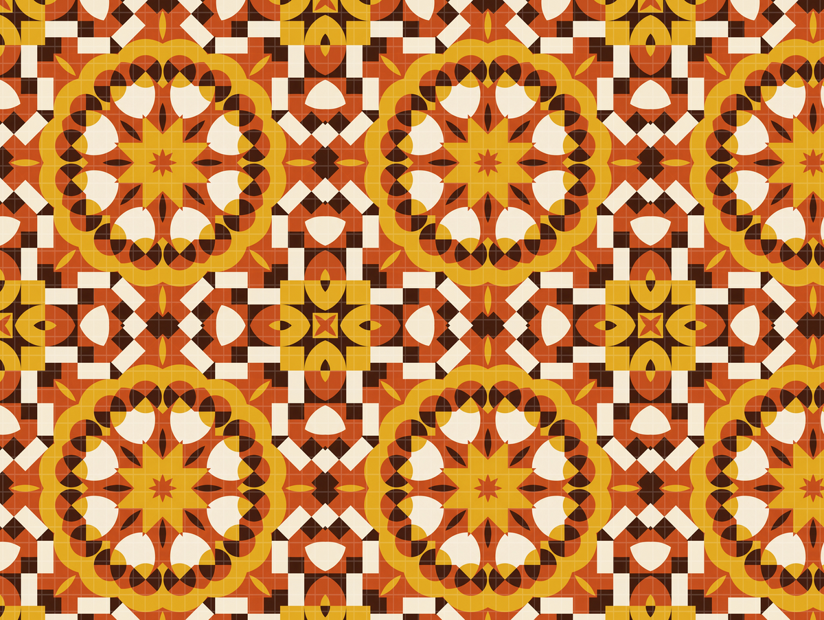 Sunset Mosaic — Art Deco Geometric Seamless Pattern