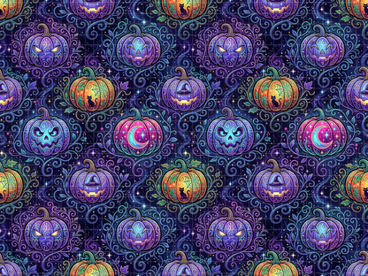 Neon Spooky Night: Glowing Witchcore Pumpkin Design