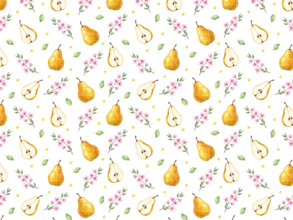 Watercolor Pear & Spring Blossom Digital Paper Bundle | Seamless Patterns