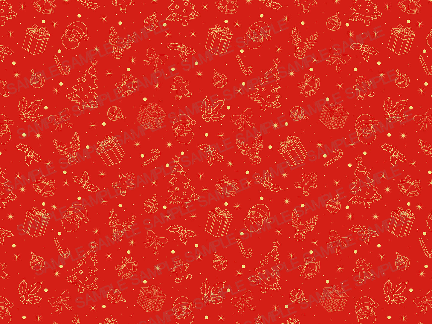 Red Christmas Wrapping Paper – Gold Holiday Pattern