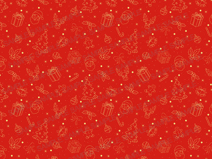 Red Christmas Wrapping Paper – Gold Holiday Pattern