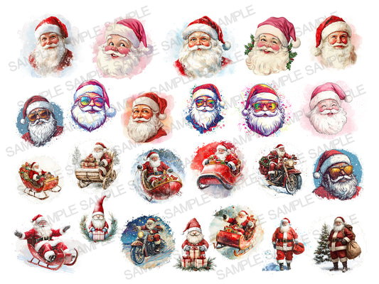Watercolor Christmas PNG, Watercolor Christmas Santa, Christmas Clipart, Sweet Christmas Clipart Bundle