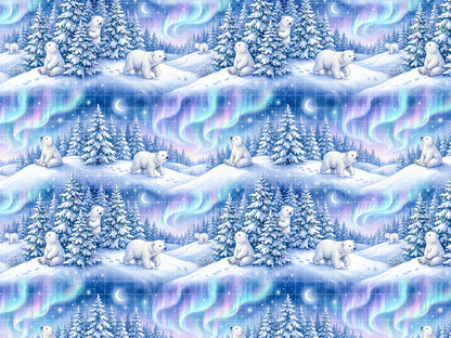 Pastel Polar Bear Wonderland: Magical Nursery Seamless Pattern
