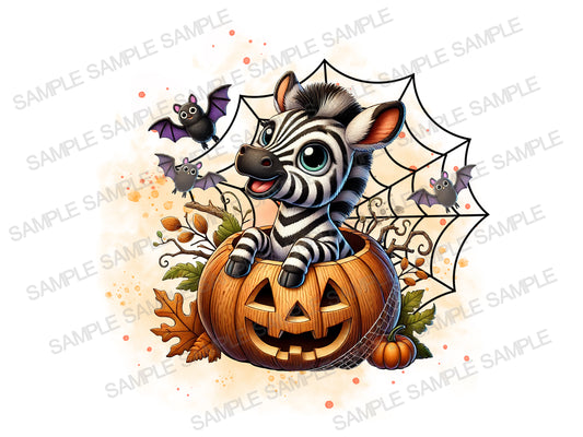 Halloween Zebra PNG | Cute Halloween Clipart Instant Download