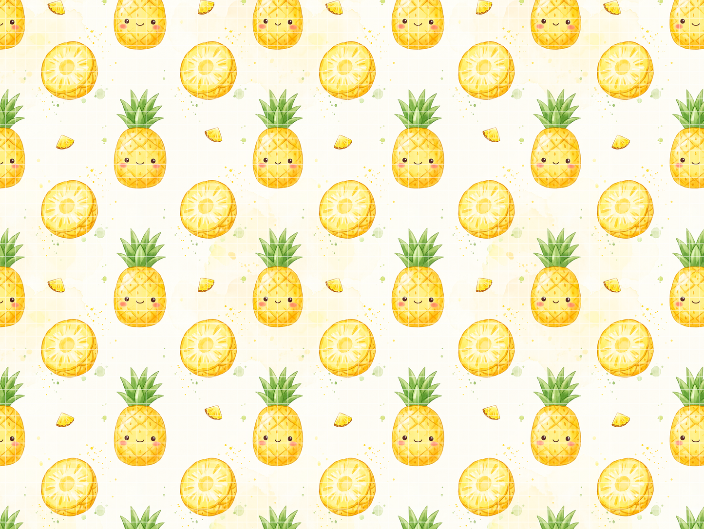 Full preview of the repeating tropical pineapple digital paper.