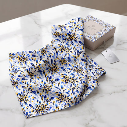 Blue & Yellow Watercolor Botanical Seamless Pattern