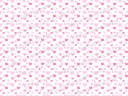 Pink Baby Girl Digital Paper Pack – 6 Seamless Patterns | Hearts, Bows & Stripes Backgrounds (JPG 12x12)
