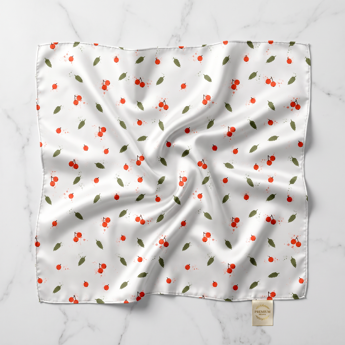 Seamless pattern with red autumn berries and green leaves on dark and light backgrounds for fall wrapping paper.