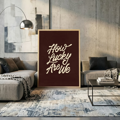 Moody dark neutral digital download print leaning against a wall in a modern aesthetic living room