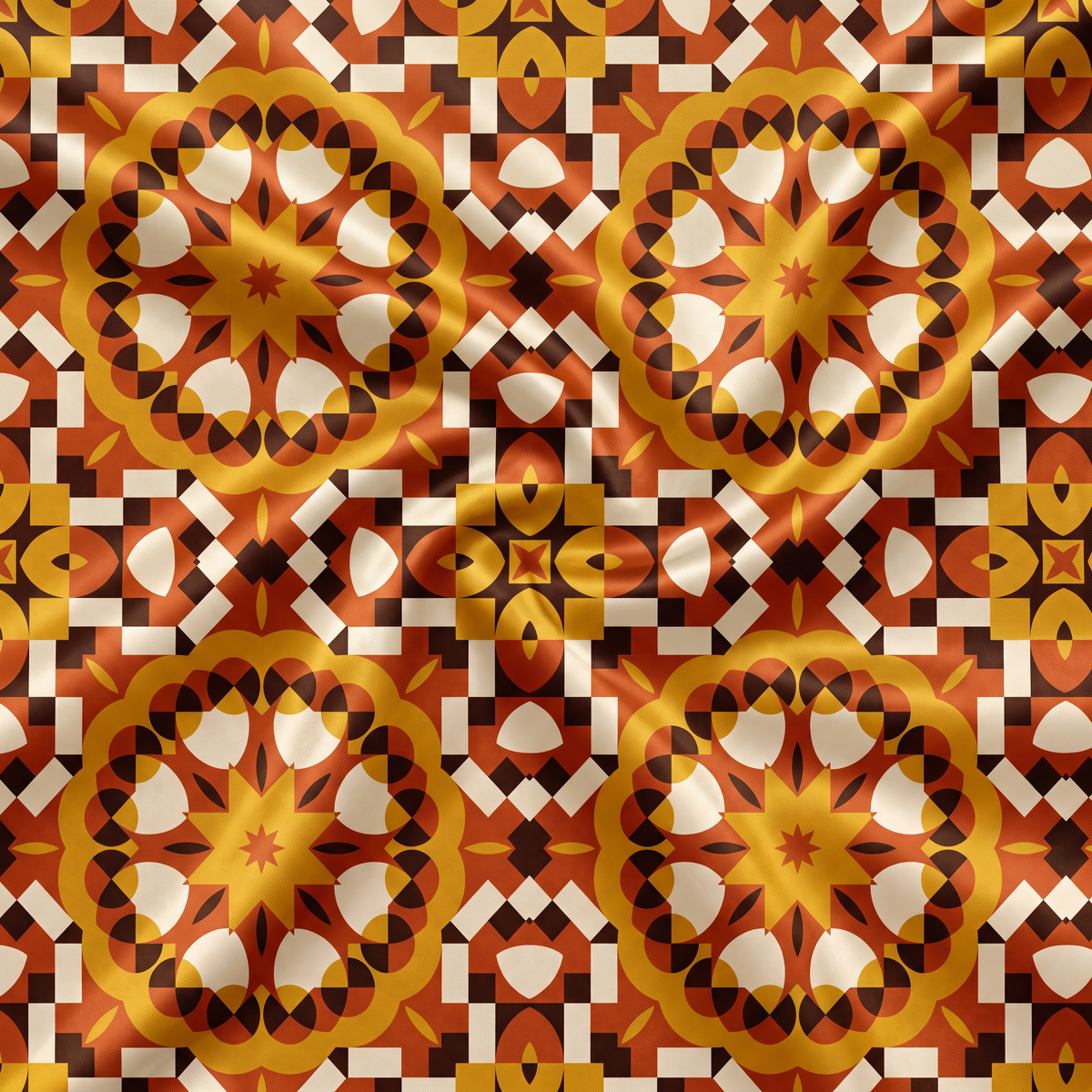 Sunset Mosaic — Art Deco Geometric Seamless Pattern