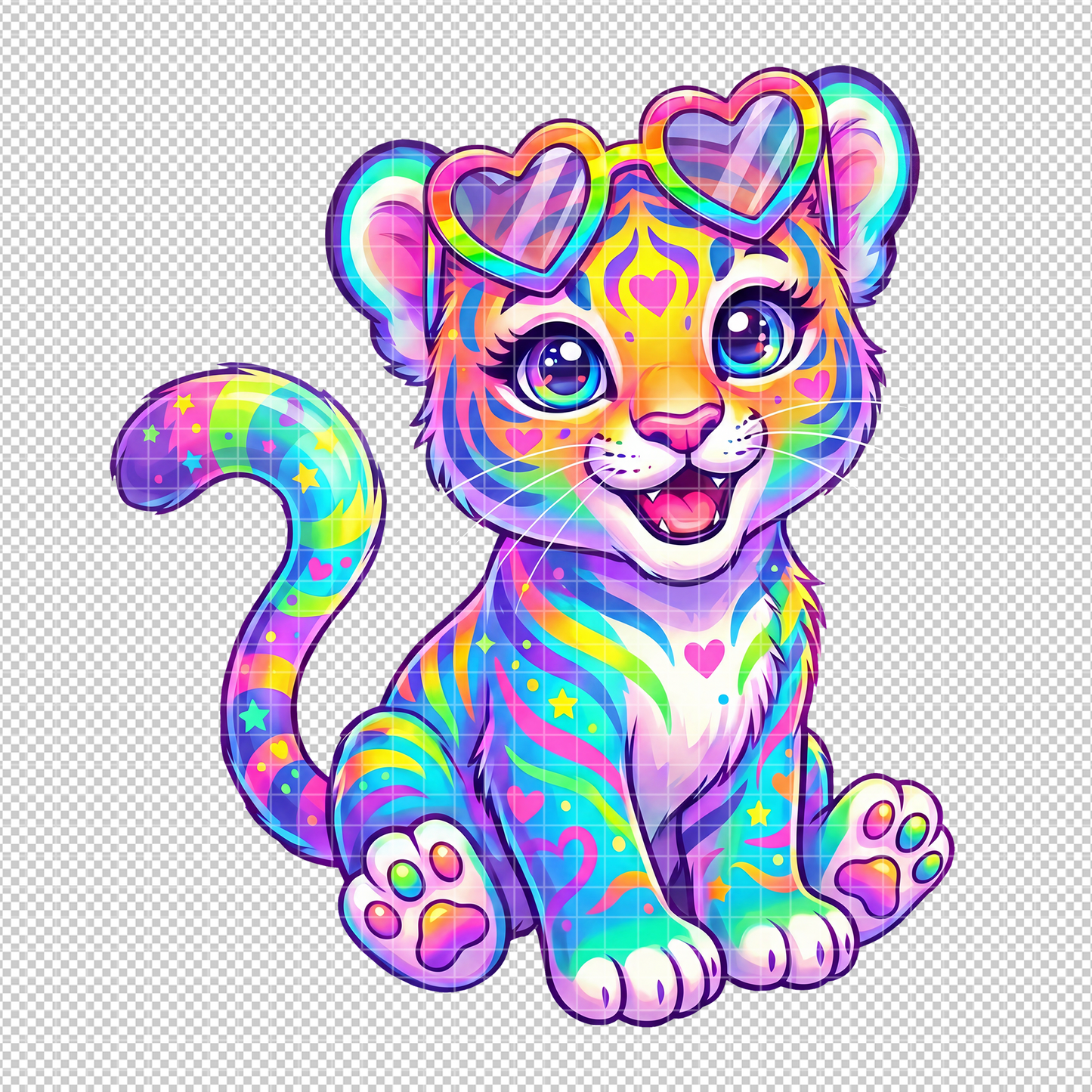 Neon Rainbow Animals Clipart Bundle, Cute Vibrant Animal PNG Set, Axolotl and Capybara Graphics