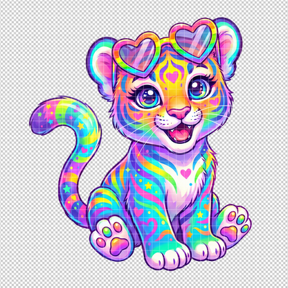 Neon Rainbow Animals Clipart Bundle, Cute Vibrant Animal PNG Set, Axolotl and Capybara Graphics