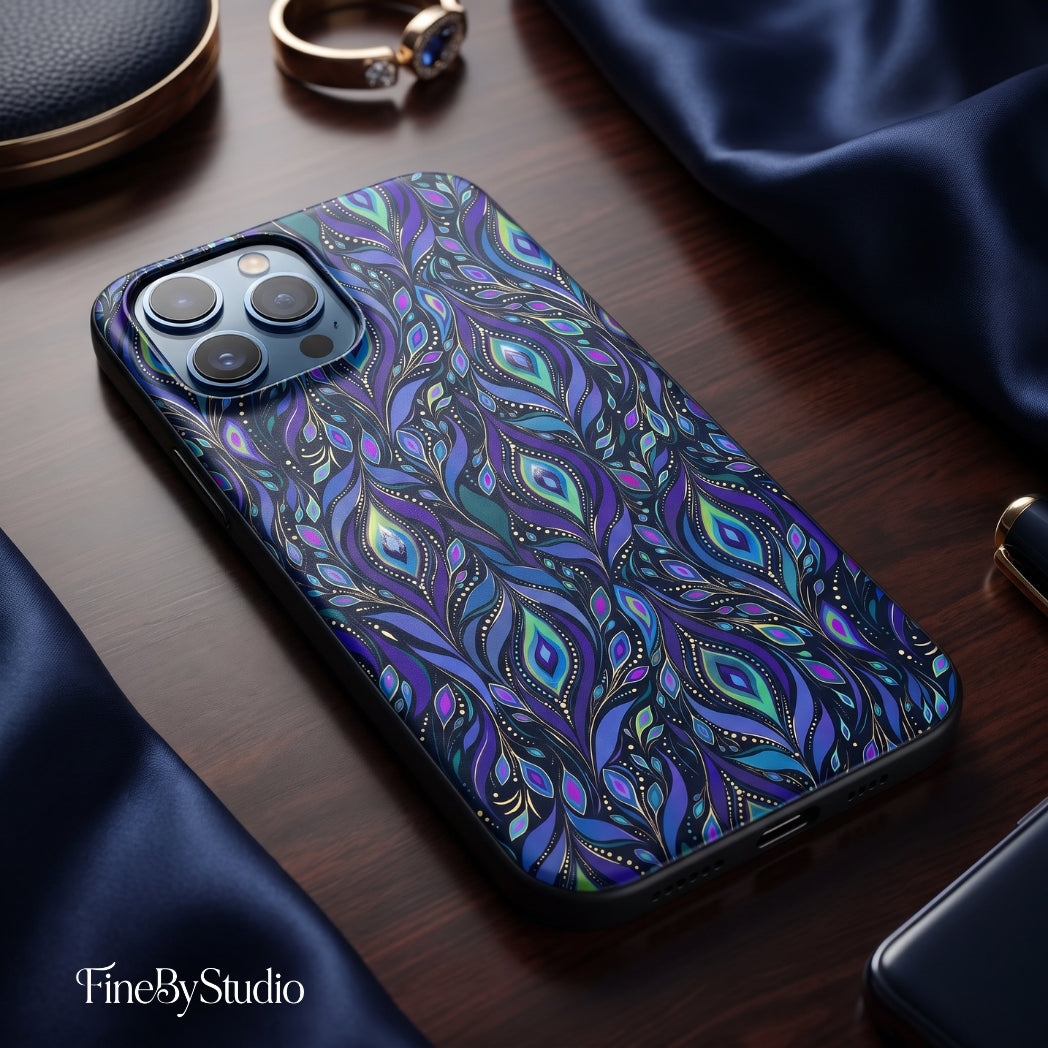 Midnight Peacock — Blue & Jewel Ornamental Seamless Pattern