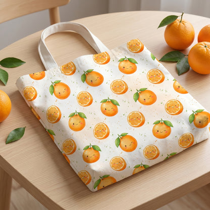 Kawaii Orange Seamless Pattern, Cute Citrus Digital Paper, JPG Download