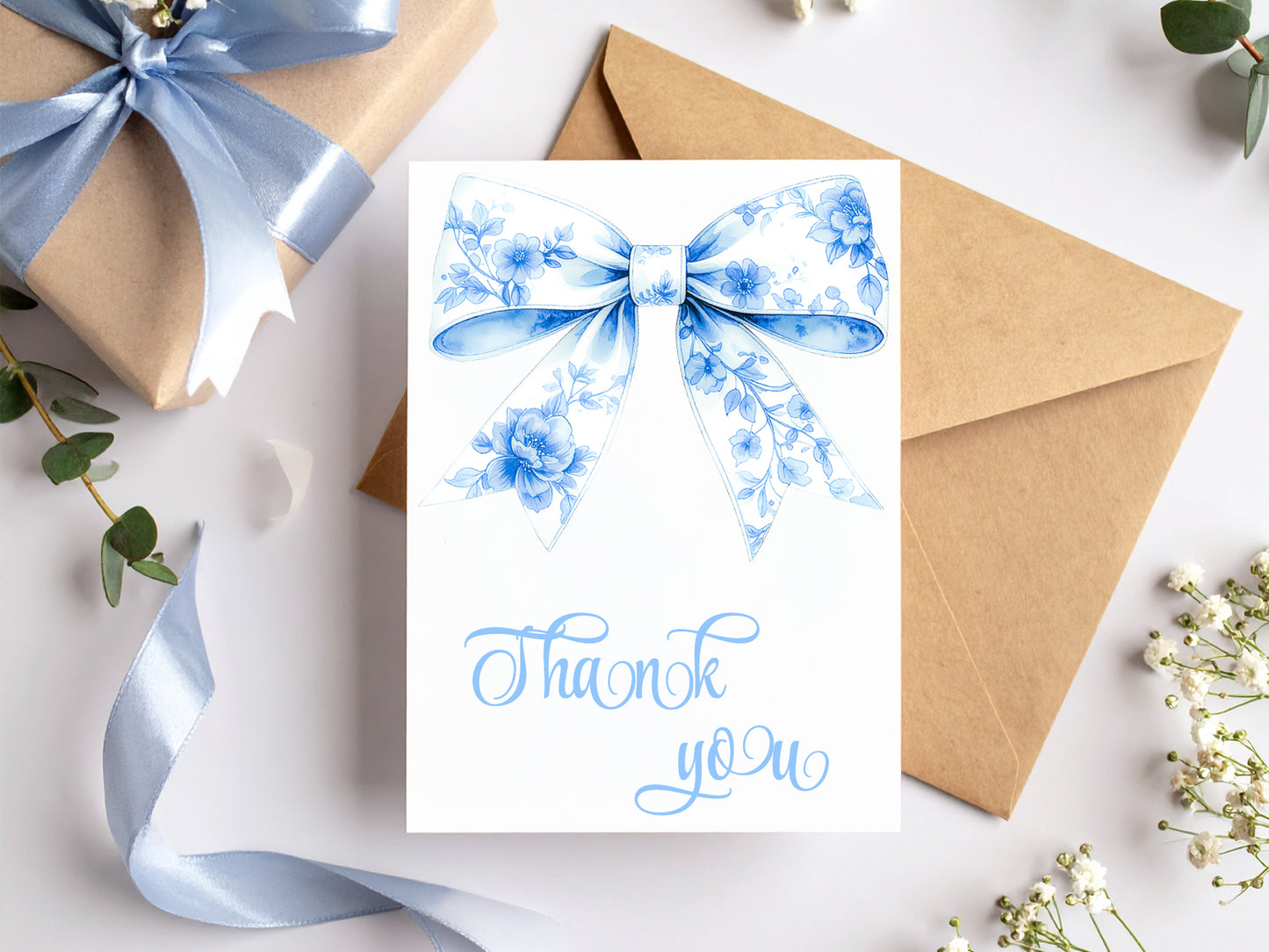Watercolor Blue Bows Clipart Set | Baby Shower, Christmas, Winter PNG