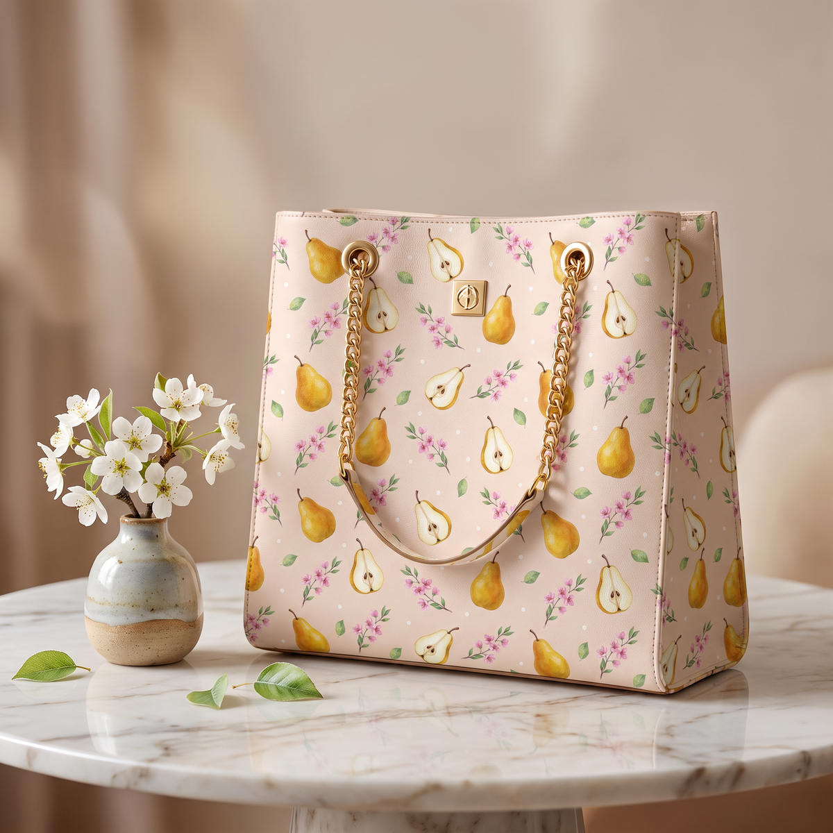 Watercolor Pear & Spring Blossom Digital Paper Bundle | Seamless Patterns
