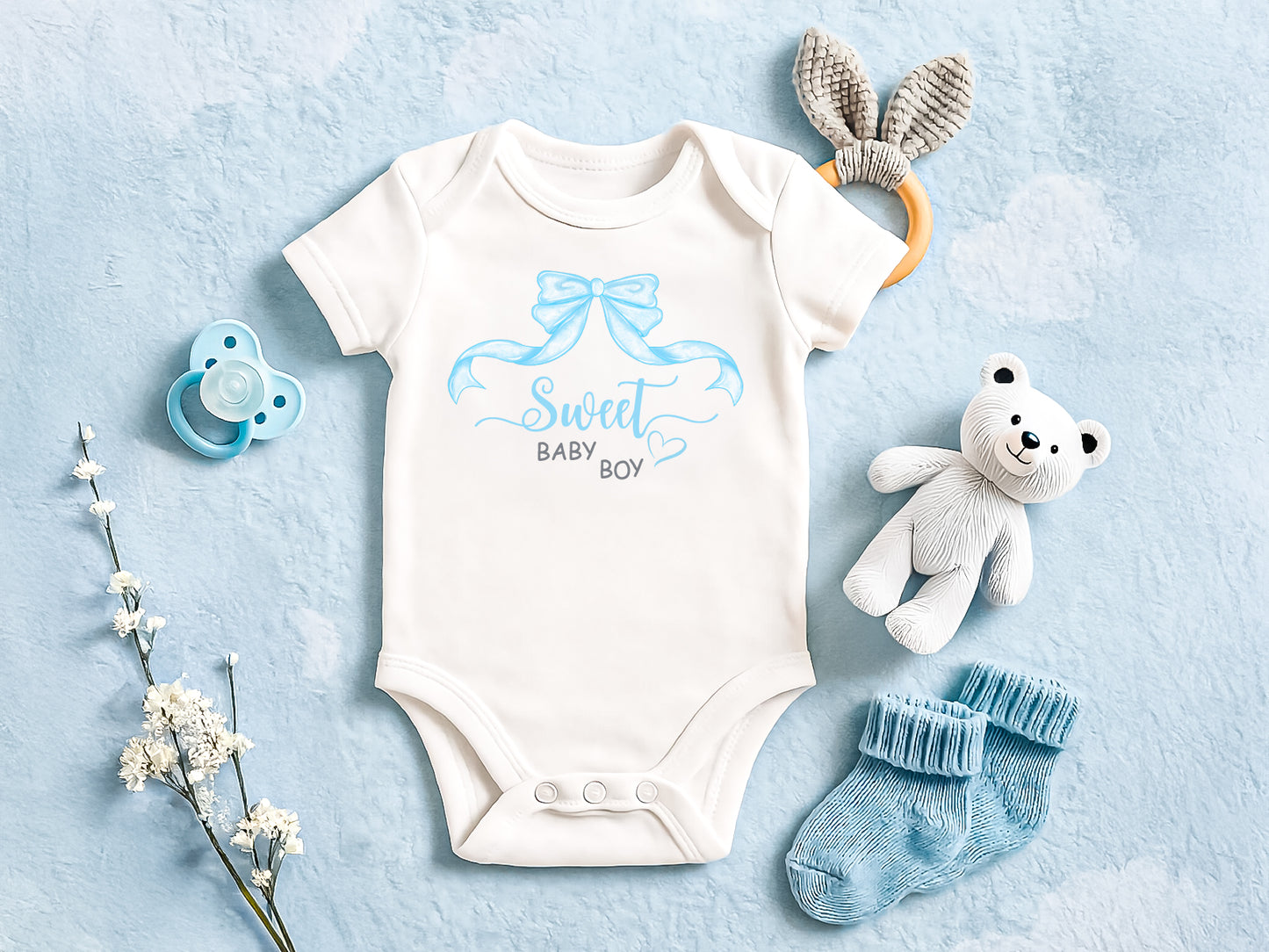 Watercolor Blue Bows Clipart Set | Baby Shower, Christmas, Winter PNG