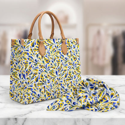 Azure & Gold Botanical – One-of-a-Kind Watercolor Pattern