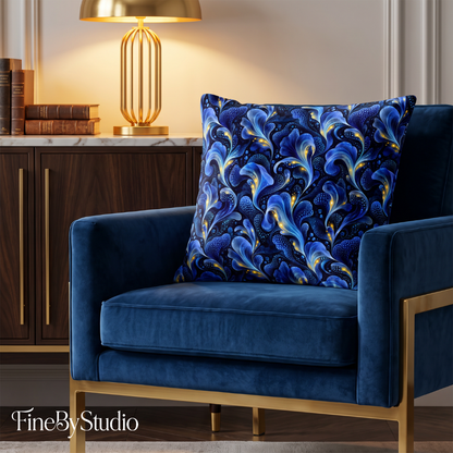 Midnight Azure Botanical – One-of-a-Kind Surface Pattern