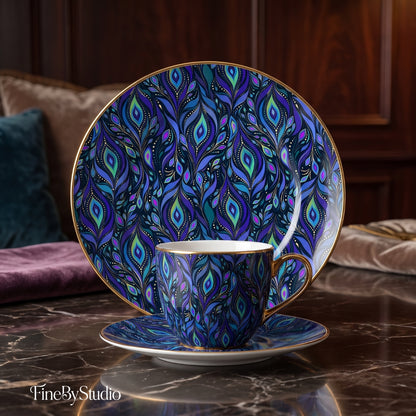 Midnight Peacock — Blue & Jewel Ornamental Seamless Pattern
