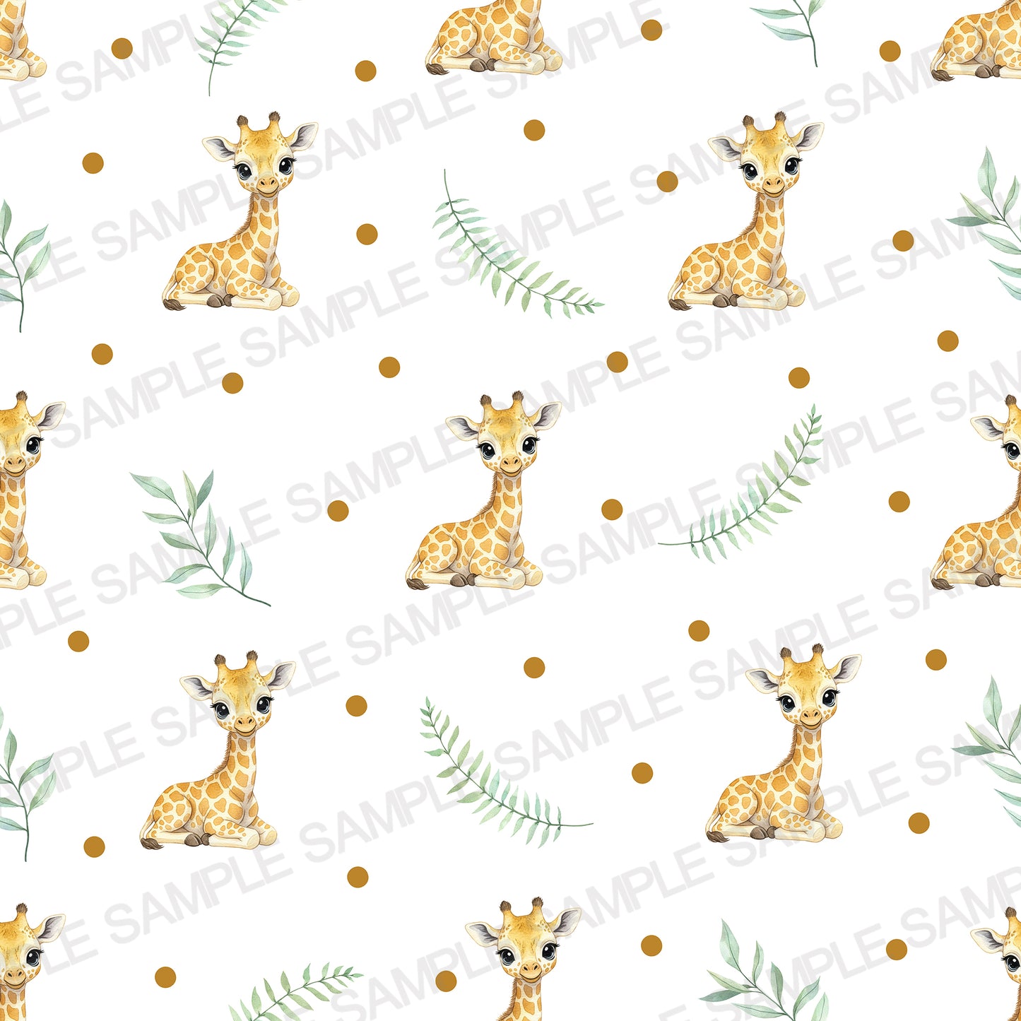 Watercolor Safari Baby Animals Seamless Pattern, Nursery Digital Paper Pack