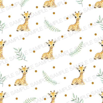 Watercolor Safari Baby Animals Seamless Pattern, Nursery Digital Paper Pack