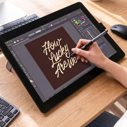 How Lucky Are We Print, Hand Drawn Typography, Retro Dark Neutral Aesthetic Wall Art (Digital Download)